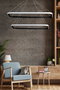 Opviq Lámpara de Araña Duple Rectangular Negra con Luz Amarilla